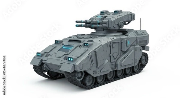 Obraz Futuristic Military Armored Vehicle 3D Render