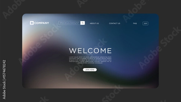 Obraz Website Landing Page Design Modern, Gradient, Welcome, Join, Company
