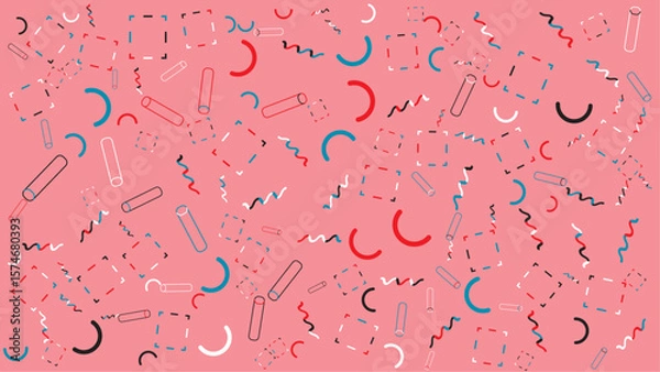 Obraz Pink abstract geometric pattern. Abstract vector background for presentation, banner, creative poster design.