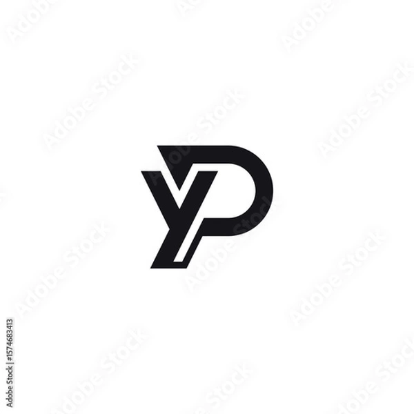 Obraz Alphabet Y and P Letter Monogram Logo Design. Initial Vector Template.