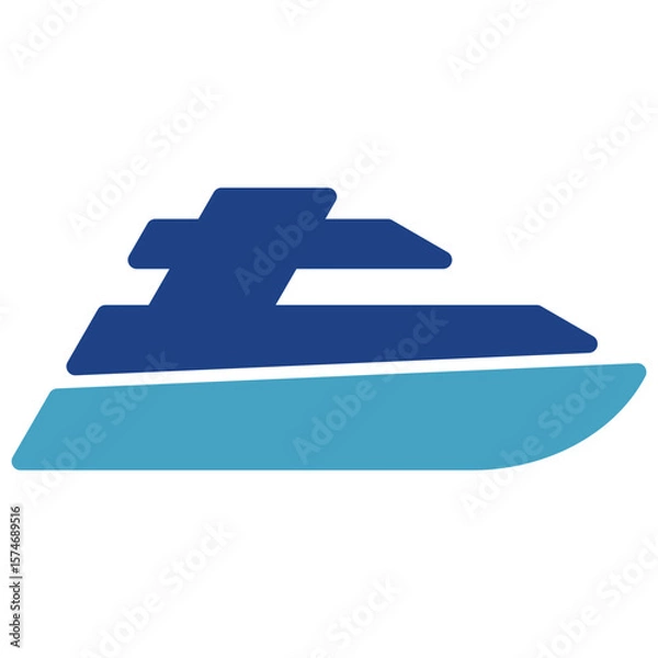 Fototapeta Simple icons of cruise ships, travel agents, ferries or focused on holiday cruises allow passengers to visit multiple destinations in one trip.