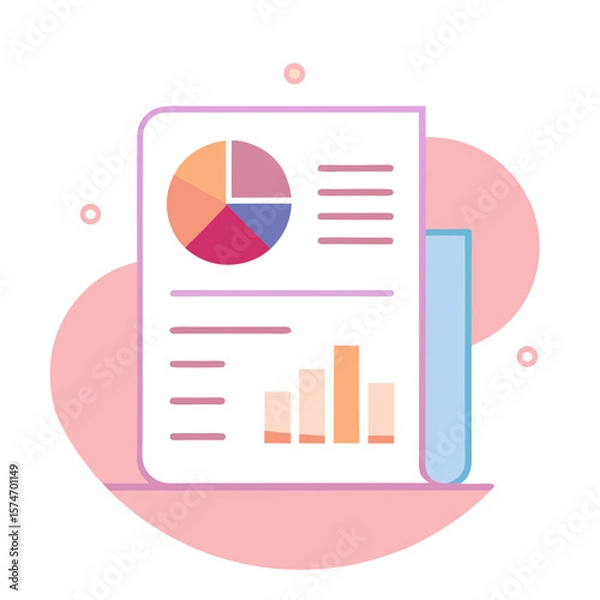 Fototapeta Minimalist Business Report Vector Infographic Illustration