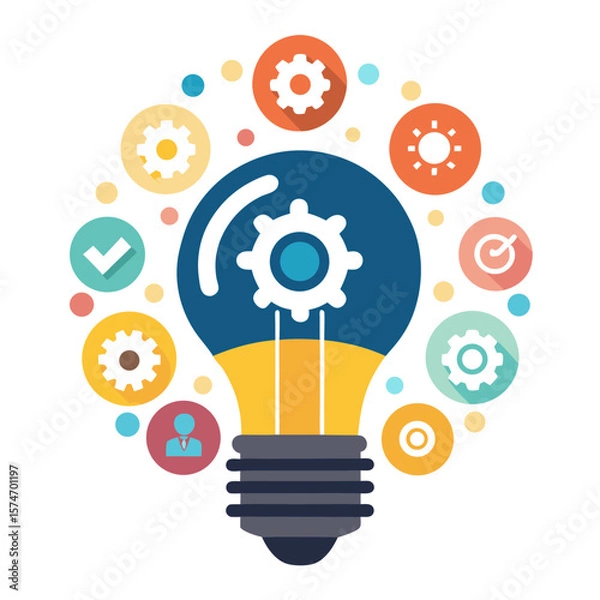 Fototapeta Idea Light Bulb Vector Illustration Business Theme Graphic