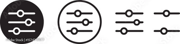 Fototapeta Collection of Simple Sliders and Controls User Interface Design Elements