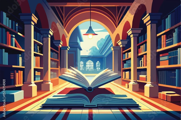 Obraz Grand Library. An Architectural Masterpiece Filled with Books