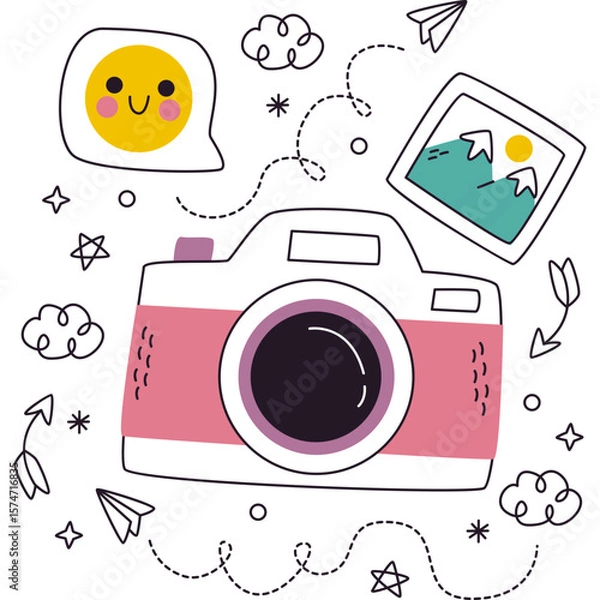 Fototapeta set of retro cameras