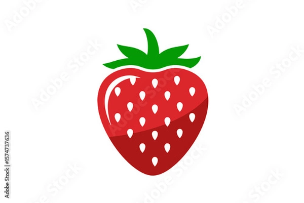 Fototapeta Hand drawn strawberry isolated on white background, vector illustration.