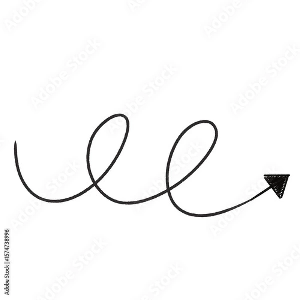 Fototapeta Hand-drawn arrow, design element vector illustration