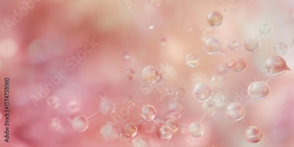 Obraz A bunch of colorful bubbles floating gracefully against a soft pastel background in a macro view highlighting health and wellness
