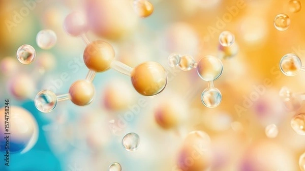 Obraz Softly colored bubbles floating gracefully in the air against a pastel background capturing the essence of lightness and whimsy in nature