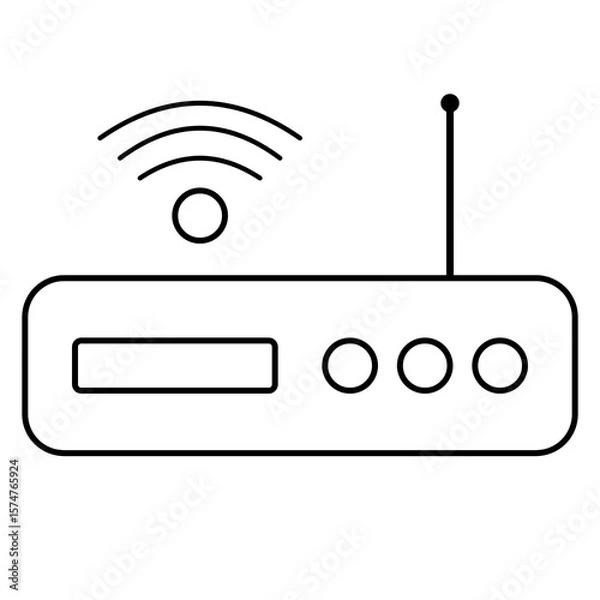 Obraz simple single icon of a wifi signal transmitter or router or access point, wifi router symbol