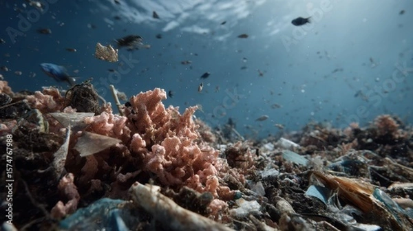 Obraz Coral Reefs Damaged by Pollution