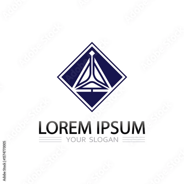 Fototapeta Letter in Triangle Prism Design Logo with Minimal Gradient Vector