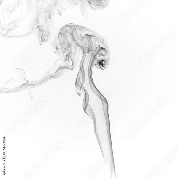 Obraz smoke on white background by Generated AI