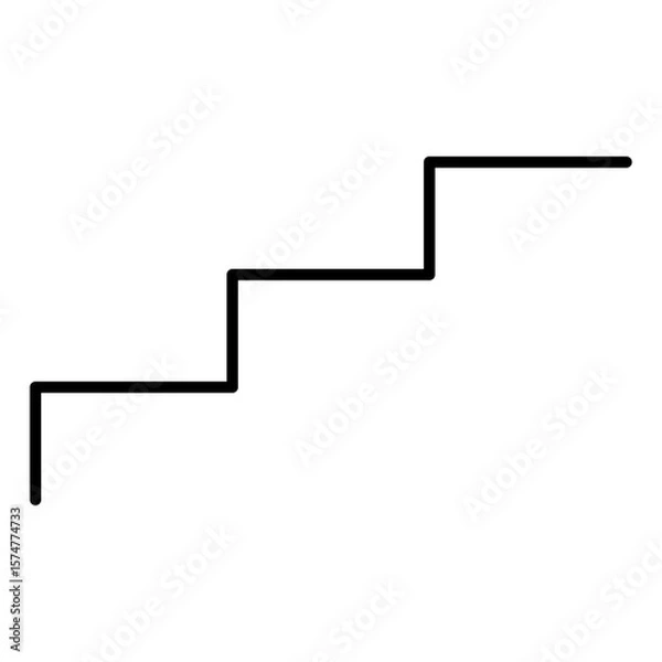 Obraz 階段：3段のアイコンイラスト（線画）001