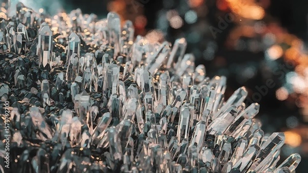 Obraz Close-Up of Sparkling Crystal Structures with Blurred Background