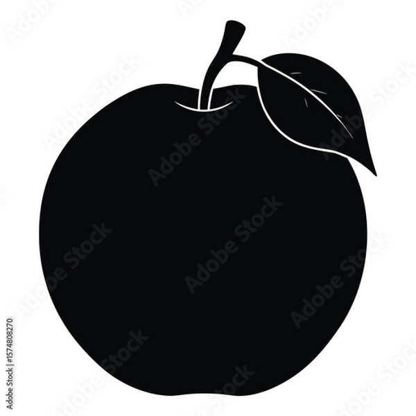 Obraz Flat Vector Quince Fruit Silhouette Square Rounded Design
