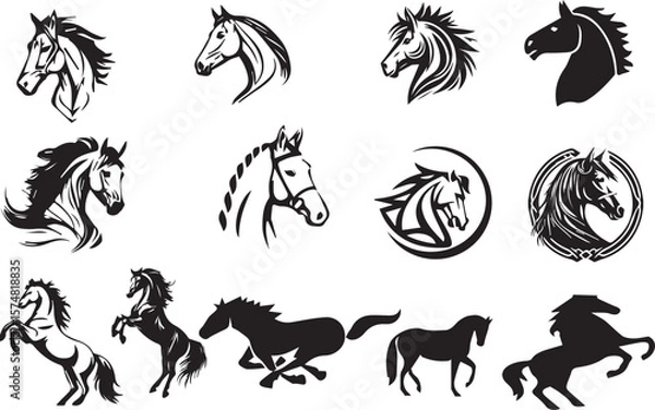 Obraz horse silhouettes set