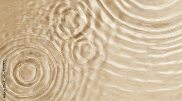 Fototapeta Rippling waves on a beige background showcasing tranquil water textures in an abstract nature composition
