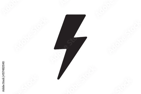 Obraz Lightning icon silhouette vector with white background