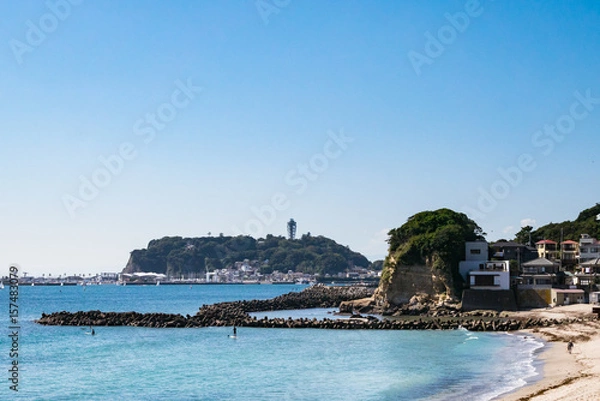 Fototapeta 神奈川県 鎌倉市 江の島 ビーチ