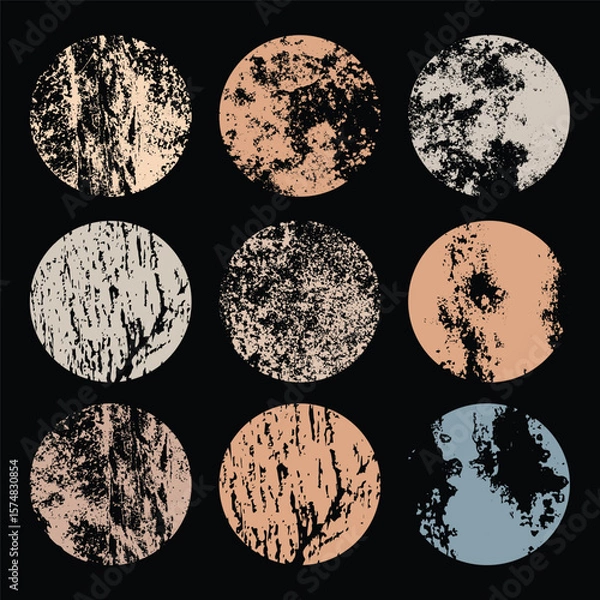 Obraz Abstract Grunge Texture with Circle Splatter Shape Design