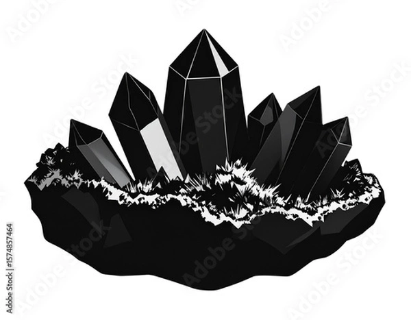 Fototapeta Minimalist Silhouette of Crystal Geode with Jagged Edges, Vector Style, Isolated on Transparent Background
