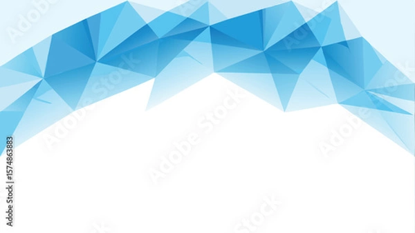 Fototapeta Abstract blue polygonal shapes forming a geometric pattern against a clean white background design element