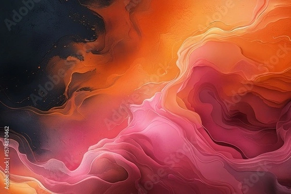 Fototapeta Abstract dark background with orange and pink gradient.


