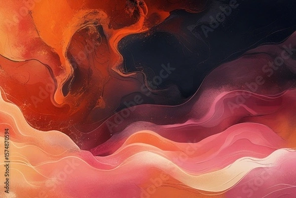 Fototapeta Abstract dark background with orange and pink gradient.


