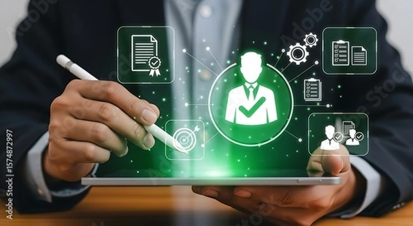 Fototapeta Digital HR Management Solutions Enhancing Employee Experience and Business Operations Efficiency