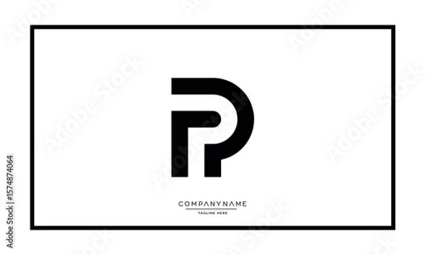 Obraz Alphabet letters P or PP logo monogram