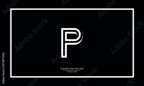 Obraz Alphabet letters P or PP logo monogram