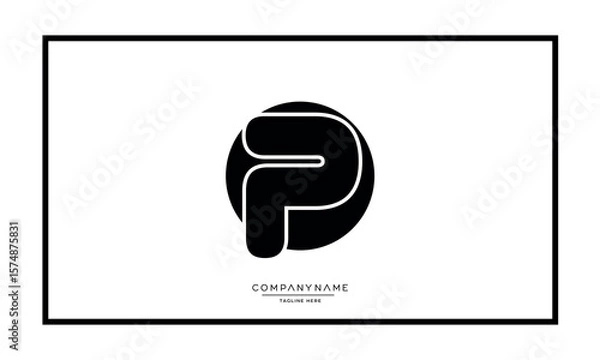 Obraz Alphabet letters P or PP logo monogram