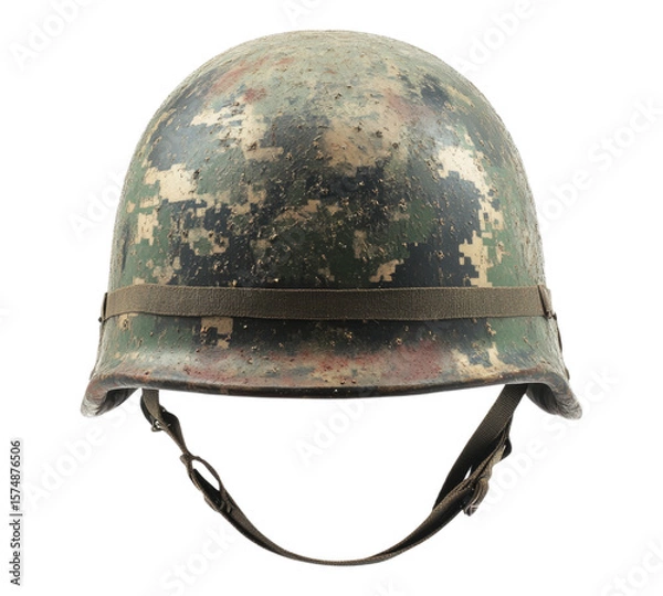 Fototapeta Army helmet isolated on transparent background