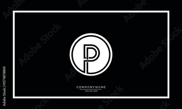 Obraz Alphabet letters P or PP logo monogram