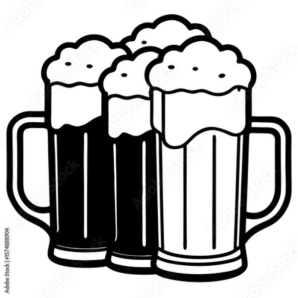 Fototapeta mug of beer with foam