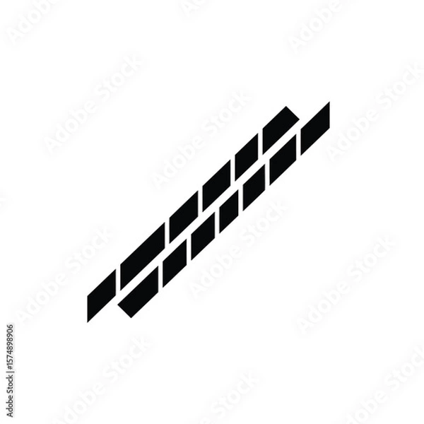 Fototapeta Black diagonal stripe pattern on white background vector