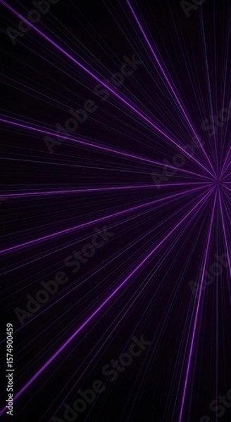 Obraz Radiating violet beams converge at a central point creating a dynamic light display art form