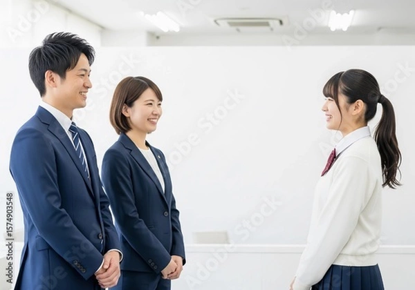 Obraz 制服の女子学生と塾講師