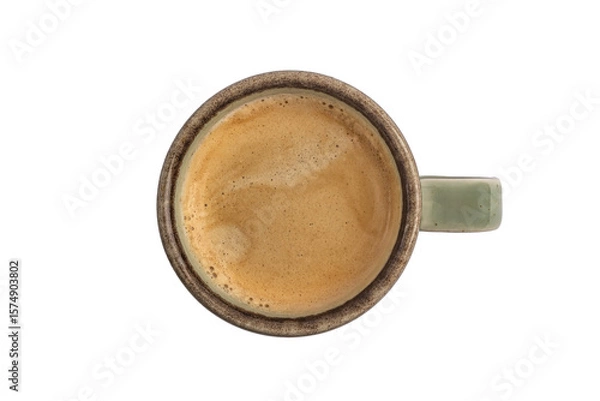 Fototapeta cup of espresso coffee isolated on white background, top view