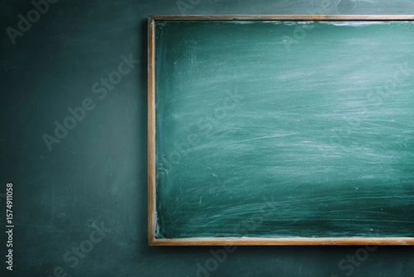 Obraz green blank school blackboard, copy space, back to school