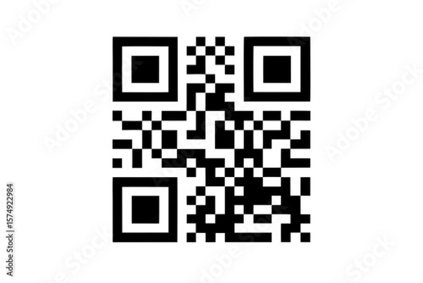 Fototapeta Simple qr code scan data matrix barcode silhouette vector illustration