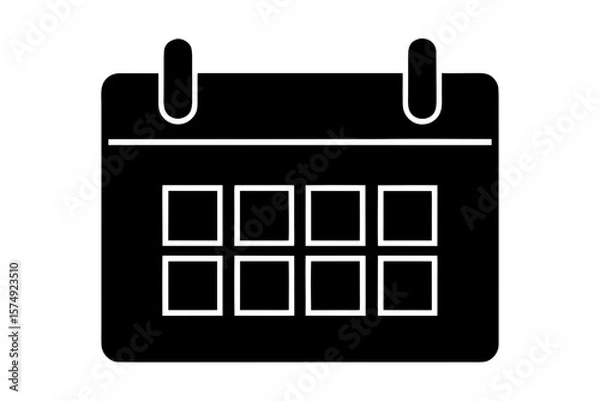 Fototapeta Simple calendar schedule date event reminder silhouette vector illustration