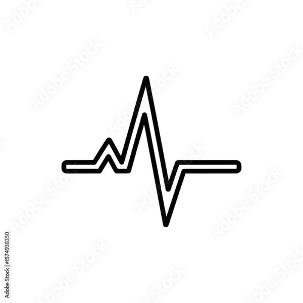 Obraz Heartbeat Line Vector Icon on White Background  