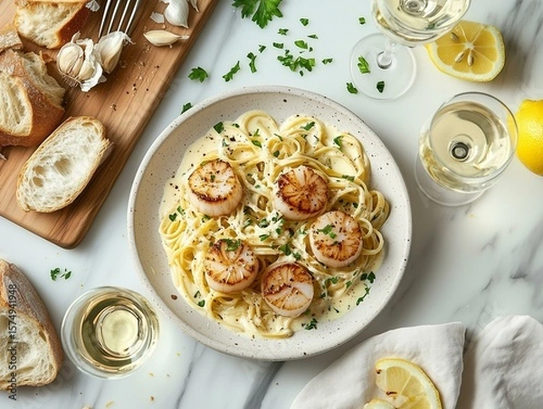 Obraz Elegant Pasta Dinner Photo