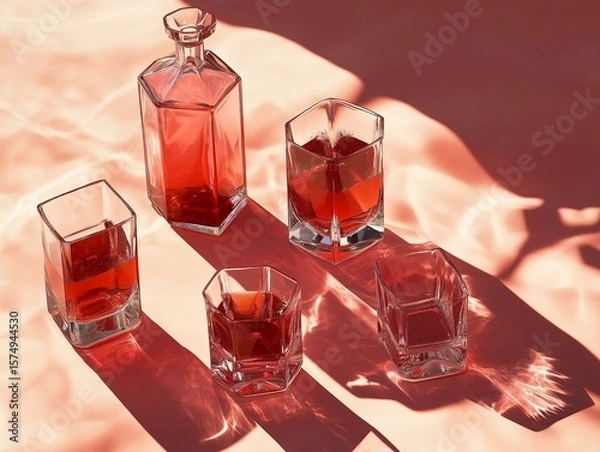Obraz Elegant Glass Decanters Composition Photo