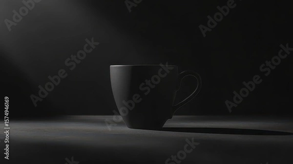 Obraz Dark  still life of a single mug.