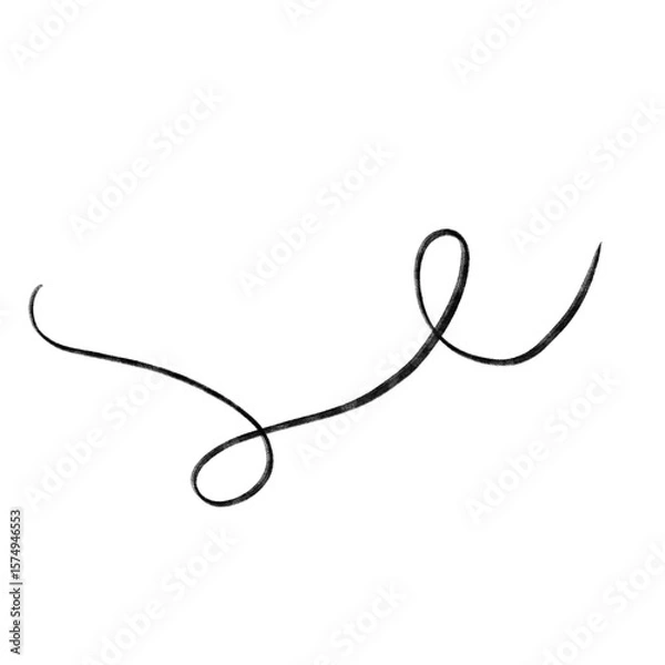 Fototapeta Hand-drawn pencil scribble on a white background, the design element of swish, swash, swoosh underline swirl squiggle stroke line, vector illustration