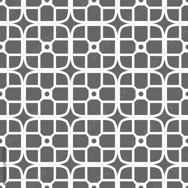 Obraz Grey ornamental seamless wallpaper pattern, vector illustration